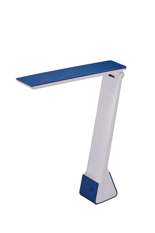Cordless Adjustable Gray and Blue LED Desk Lamp