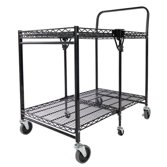 Bostitch Stowaway Folding Utility Cart, Metal Heavy Duty Design, 23.5" x 37.5" x 39", Black