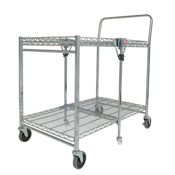 Bostitch Stowaway Folding Utility Cart, Metal Heavy Duty Design, 23.5" x 37.5" x 39", Chrome