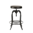 thumbnail image 1 of Boston 27.5" Bonded Leather Swivel Iron Bar Stool, Brown, 1 of 7