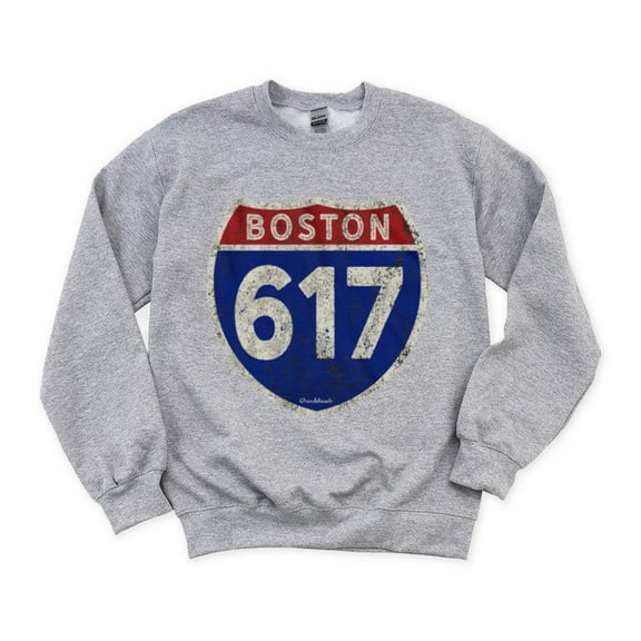 Boston 617 Irish Flag Local Pride Irish American Bold Graphic MA City Celtic Clover St Sweatshirt, for men & women, up to size 5XL