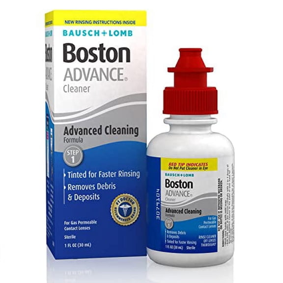 Boston ADVANCE Contact Lens Solution, Advanced Cleaning Formula for Rigid Gas Permeable (RGP) Lens, Removes Debris & Deposits, 1 Fl Oz