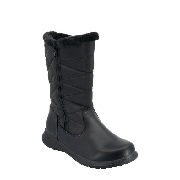 Boston Accent Cassie Womens Snow Boots with Zipper Closure Black Size 7M