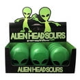 thumbnail image 1 of Boston America Halloween Alien Head Sours Green Apple Flavor Collectible Tin - 12 Count Display Box, 1 of 7