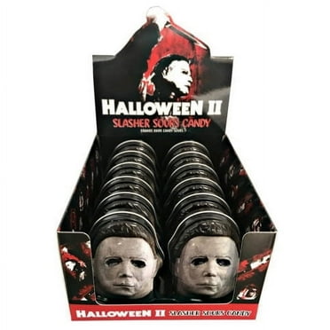 Boston America Halloween II Mask tin, Slashers Sours Orange Candy - 12 Count Display Box