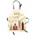 thumbnail image 1 of Boston Apron, Simplistic Design of Iconic Buildings and Doodled Clouds Urban City Life Pattern, Unisex Kitchen Bib with Adjustable Neck for Cooking Gardening, Adult Size, Multicolor, by Ambesonne, 1 of 4
