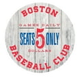 thumbnail image 1 of Boston Baseball Club Circle Metal Sign Red/Blue - 11.75", 1 of 1