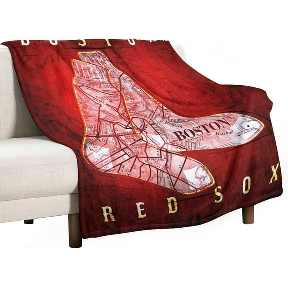 Boston Baseball Throw Blanket Lightweight Flannel Bedding Birthday Christmas Travel Gift Bed Blanket Best Gift for Fans