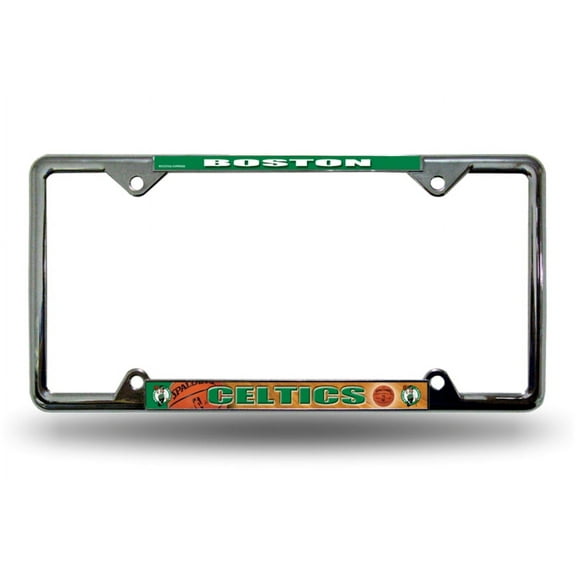Boston Basketball Celtics EZ View Chrome Metal License Plate Frame