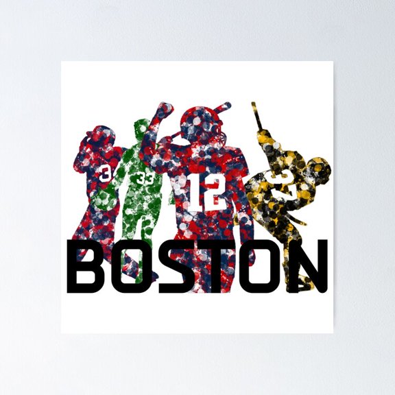 Boston Basketball Legends Championship Trophy Team History Sports Art, Unframed Poster