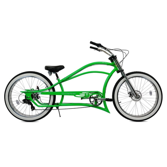 Tracer Boston Stretch Beach Cruiser Bike for Men, 7 Speed, 26 inch Wheel, Disc Brake, Green