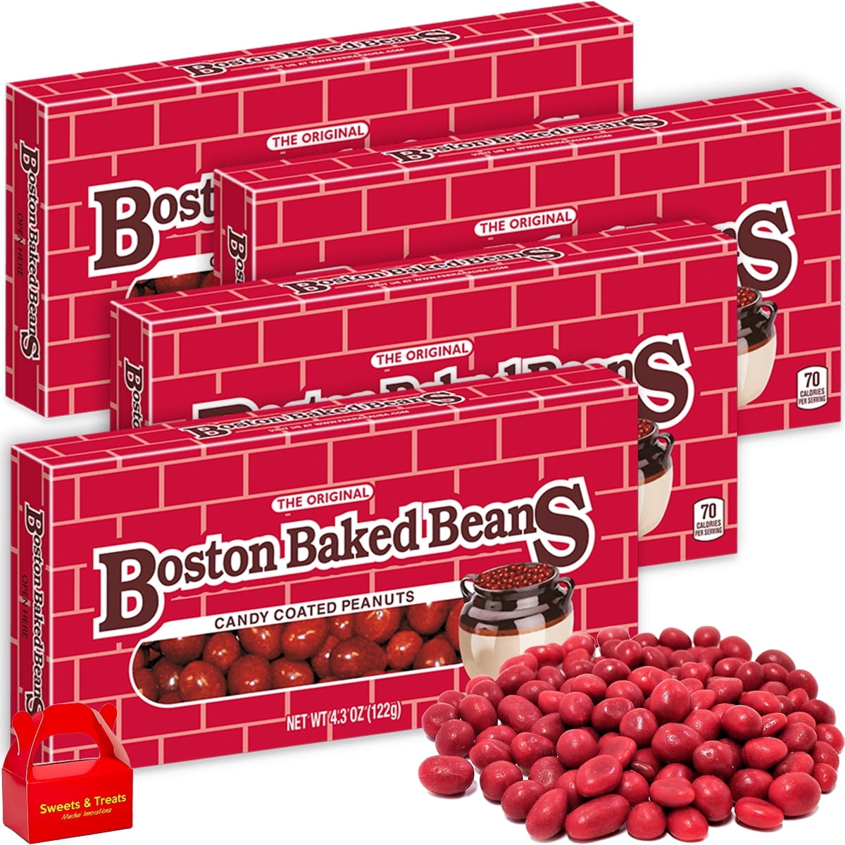 Boston Beans Candy Theater Box Chocolate Covered Nuts 4 Pack 4.75 oz Each