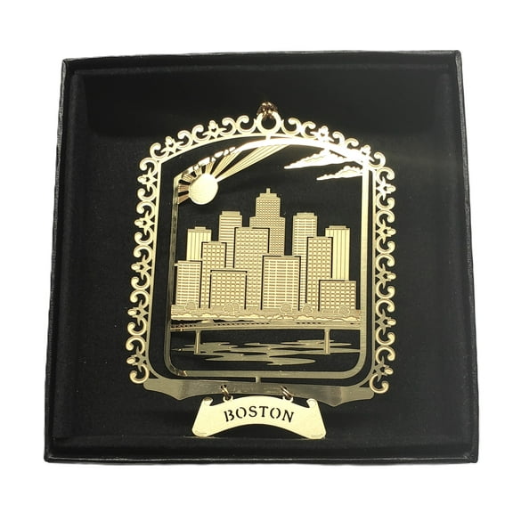 Boston Brass Ornament Black Leatherette Gift Box by I Love My State