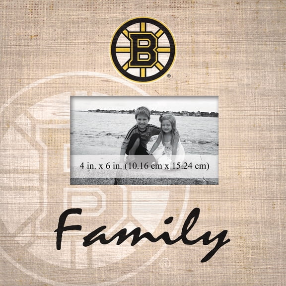 Boston Bruins 10'' x 10'' Burlap Pattern Frame