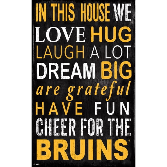 Boston Bruins 11" x 19" In This House Sign