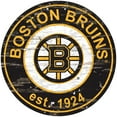 thumbnail image 1 of Boston Bruins 24'' x 24'' Distressed Round Sign, 1 of 1
