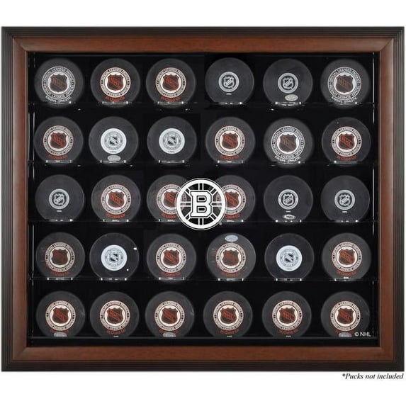 Boston Bruins 30-Puck Brown Display Case