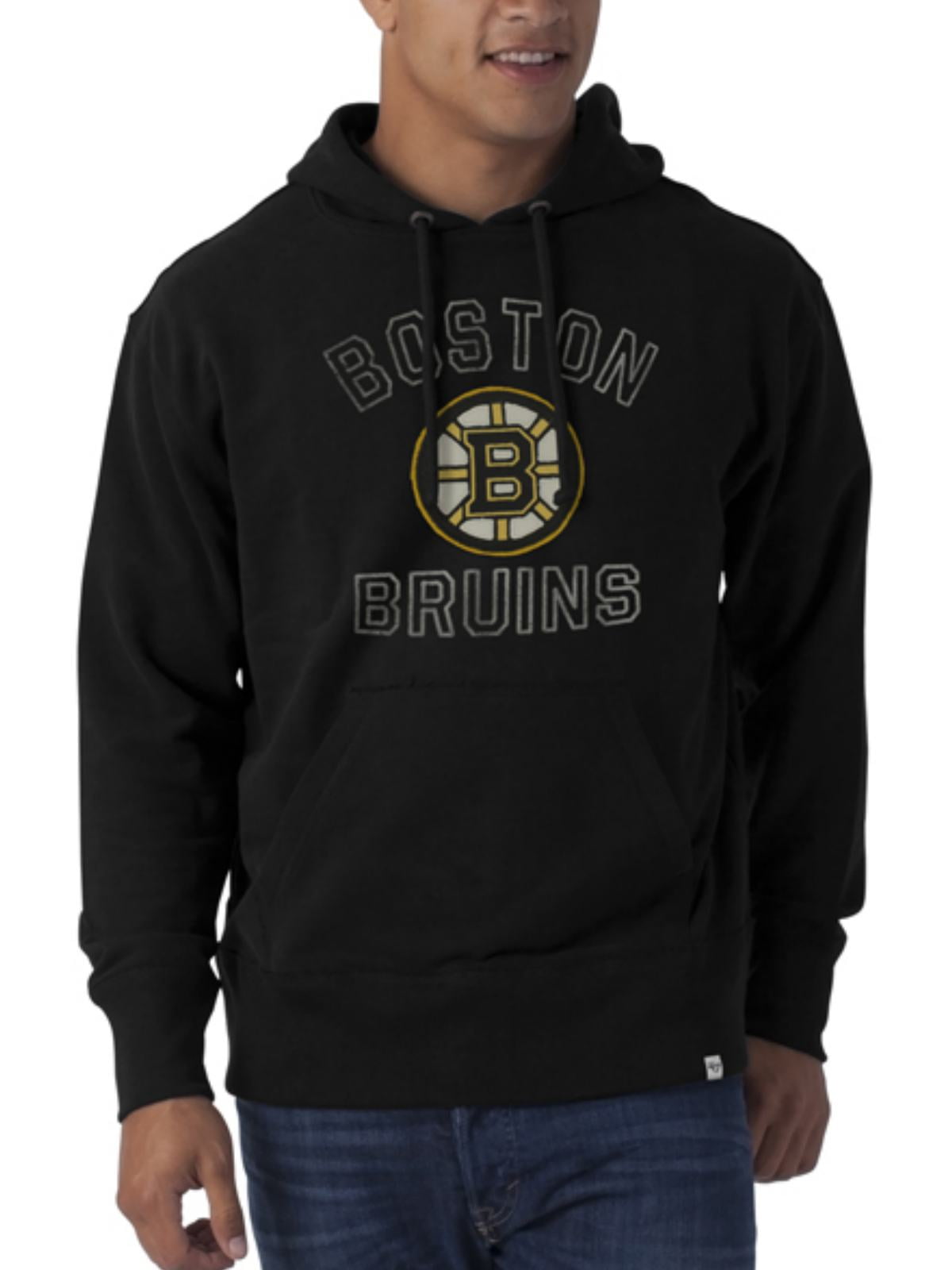 47 BRAND Boston Bruins Night Vision Mens Hoodie - BLACK