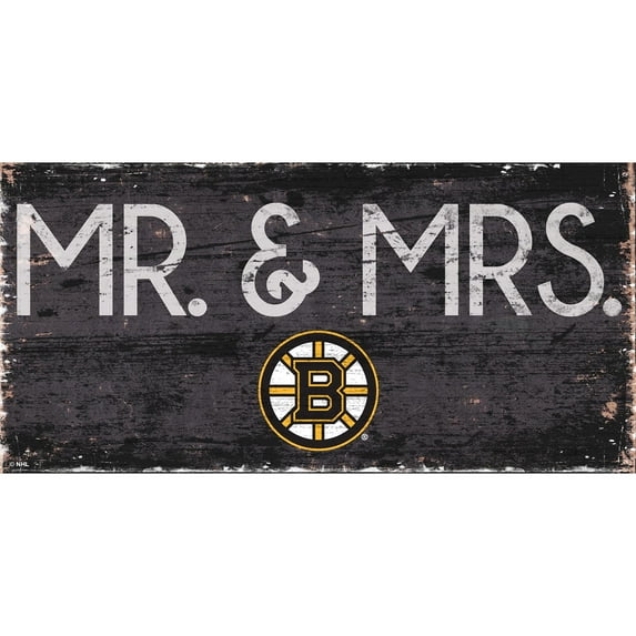 Boston Bruins 6" x 12" Mr. & Mrs. Sign
