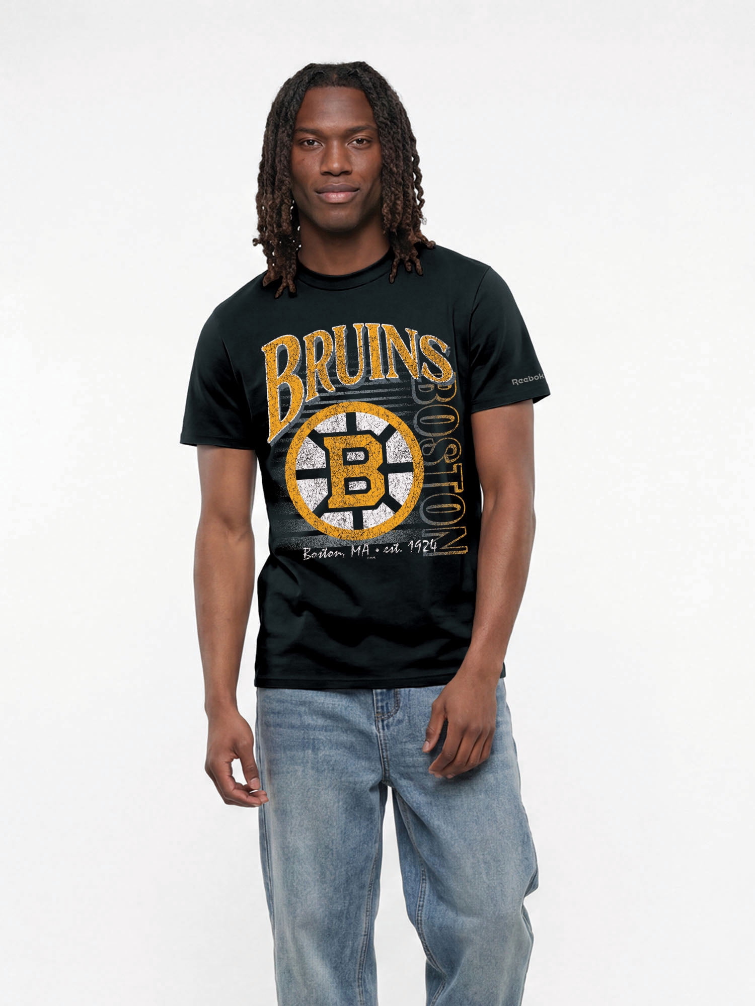 Boston Bruins Reebok Mens Crew Neck Short Sleeve T-Shirt