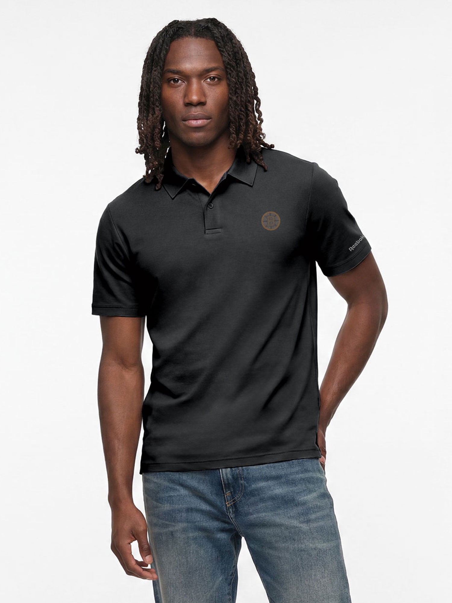 Boston Bruins Reebok Mens Short Sleeve Polo Shirt
