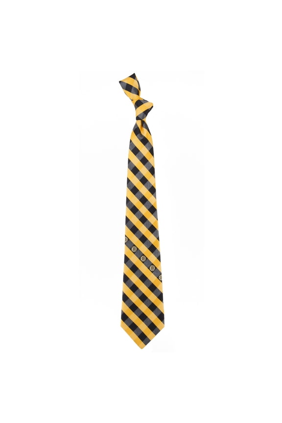Boston Bruins Woven Poly Check Tie