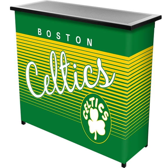 Boston Celtics Hardwood Classics Indoor or Outdoor Portable Bar with 2 Shelves