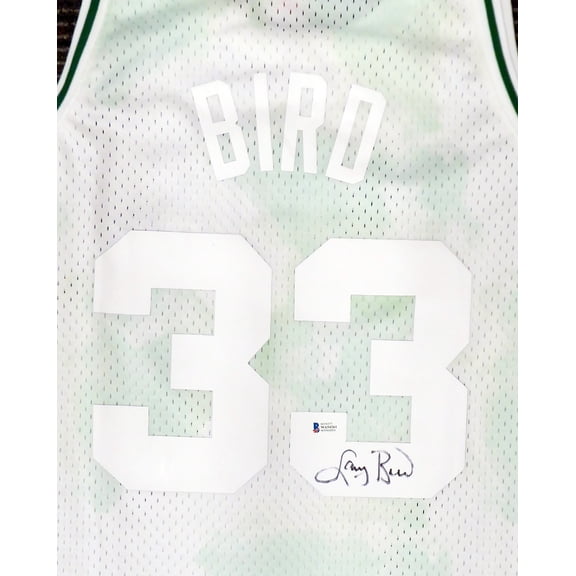 Boston Celtics Larry Bird Autographed Authentic Cloudy Skies Mitchell & Ness Jersey Beckett BAS #WA54261