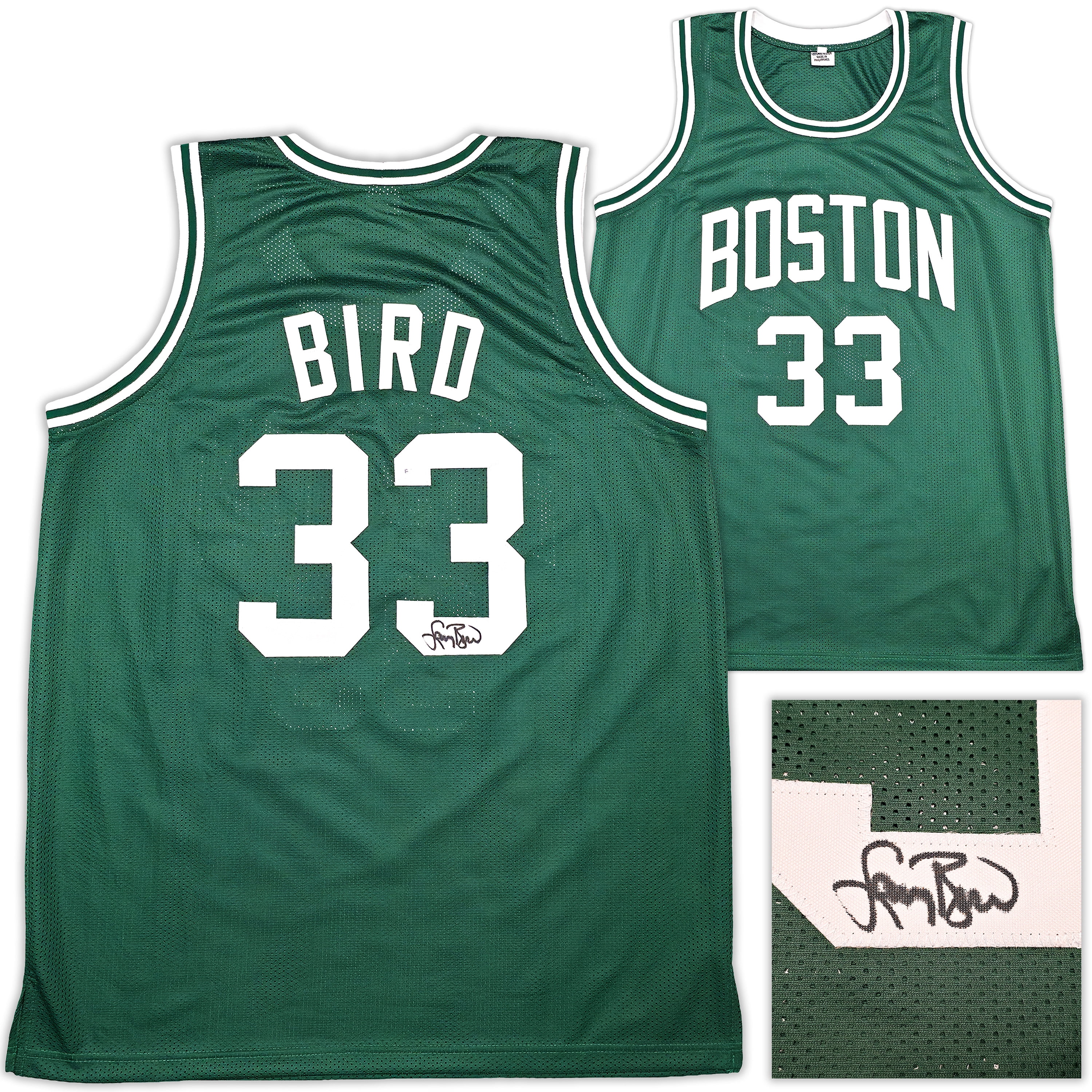Boston Celtics Larry Bird Autographed Green Jersey PSA/DNA ITP 253569