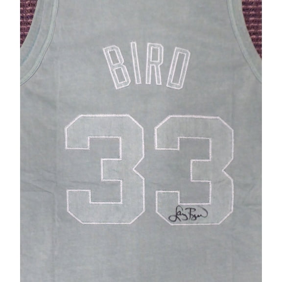 Boston Celtics Larry Bird Autographed Green Mitchell & Ness Washed Out Swingman Jersey Size XL Beckett BAS 177711