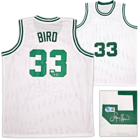 Boston Celtics Larry Bird Autographed White Jersey Beckett BAS Witness 239864