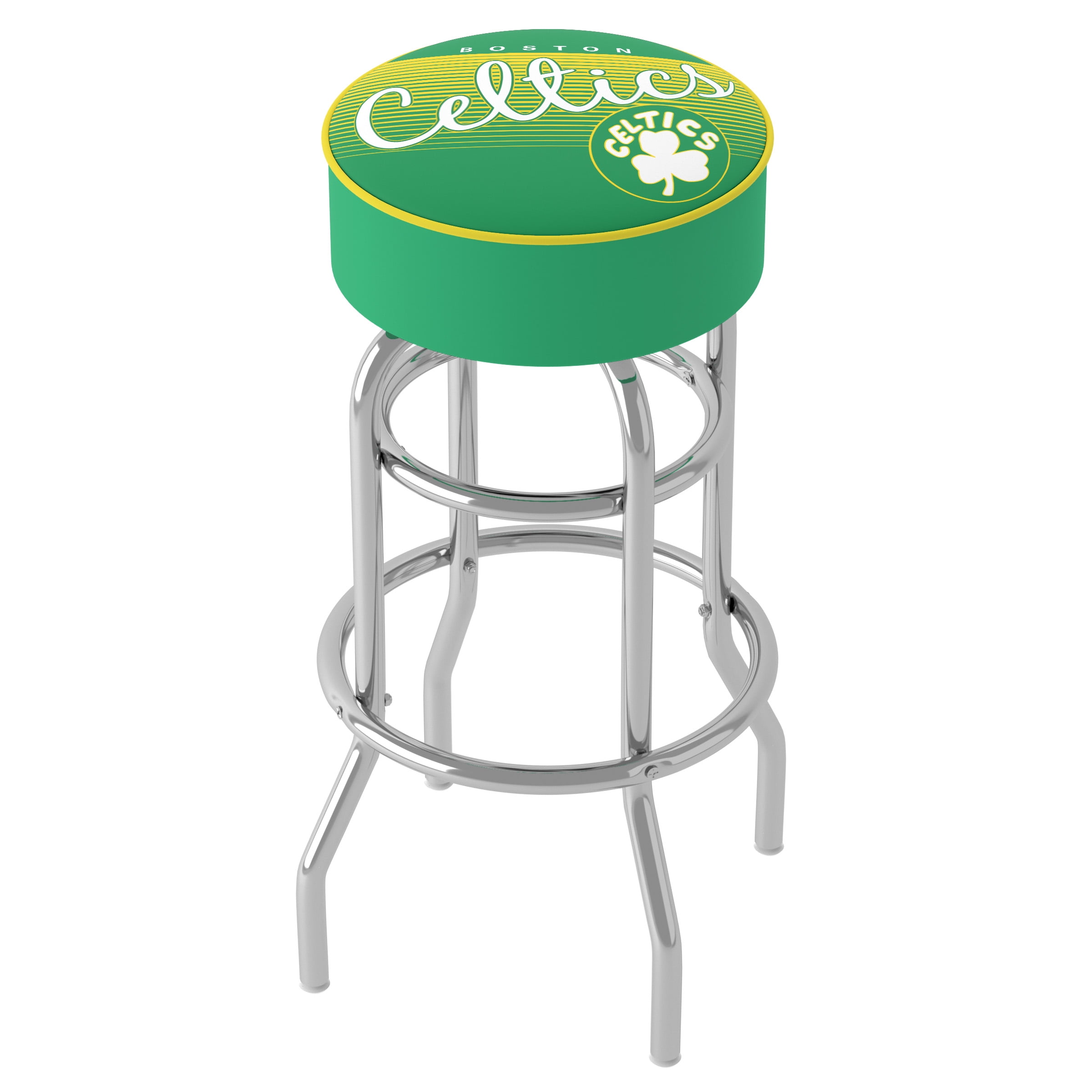 Trademark Gameroom Boston Celtics NBA Hardwood Classics Padded Swivel Bar Stool