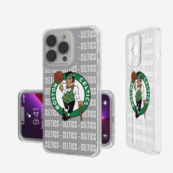 Boston Celtics iPhone Clear Text Backdrop Design Case