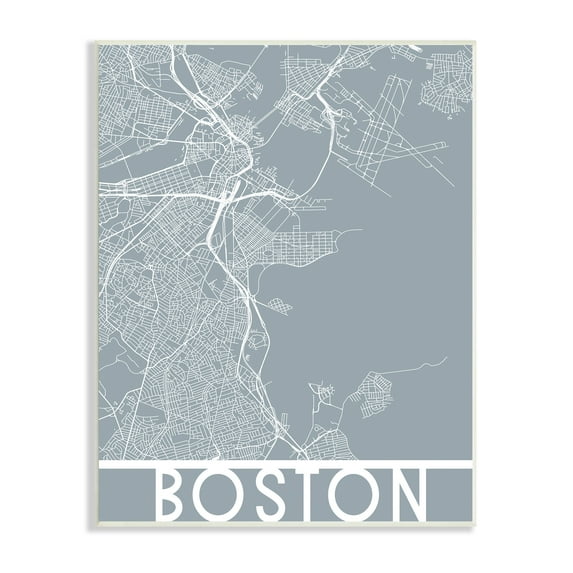 Boston City Street Outline Urban Massachusetts Transportation Grid 10 in x 15 in Framed Drawing Art Print, by Stupell Home Décor