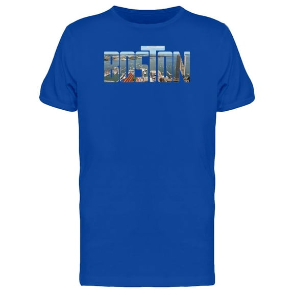 Boston City Word With Photo T-Shirt Men -Image by Shutterstock, Male Medium