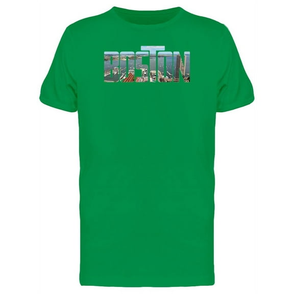Boston City Word With Photo T-Shirt Men -Image by Shutterstock, Male XX-Large