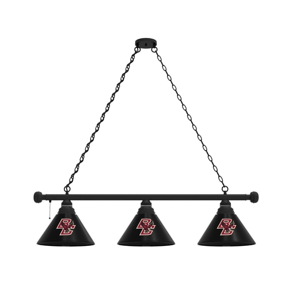 Boston College 3 Shade Billiard Light with Black Fixture