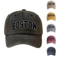 thumbnail image 1 of Boston Dad Hat, Cotton Baseball Cap, Adjustable Metal Buckle, Unisex, 1 of 3