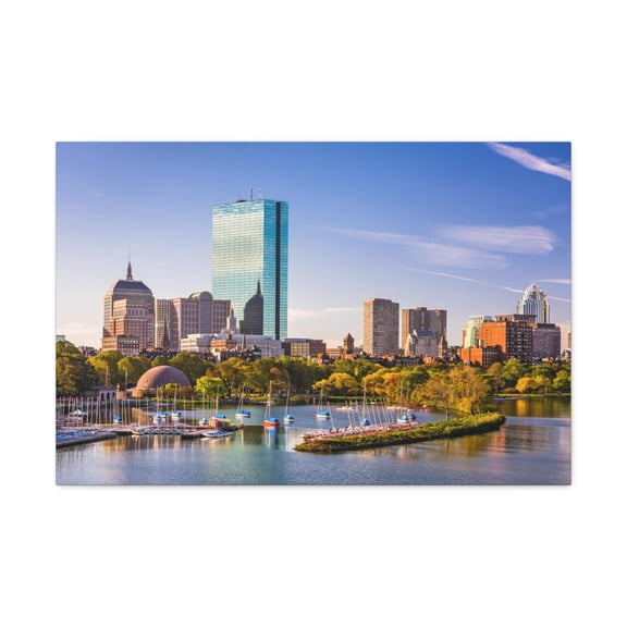 Boston Daytime Skyline Canvas Artwork Breathtaking Stunning Cityscape for Home Decor Ready to Hang