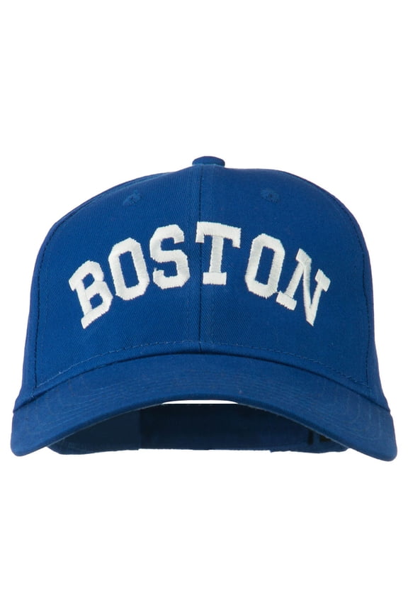 Boston Embroidered Solid Cotton Twill Cap - Royal OSFM