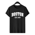 thumbnail image 1 of Boston Est. 1997 Graphic Men's T-Shirt - 100% Cotton, Casual Crew Neck, Short Sleeve (Black,S-2XL), 1 of 7