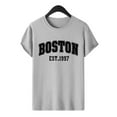 thumbnail image 1 of Boston Est. 1997 Graphic Men's T-Shirt - 100% Cotton, Casual Crew Neck, Short Sleeve (Gray,S-2XL), 1 of 7