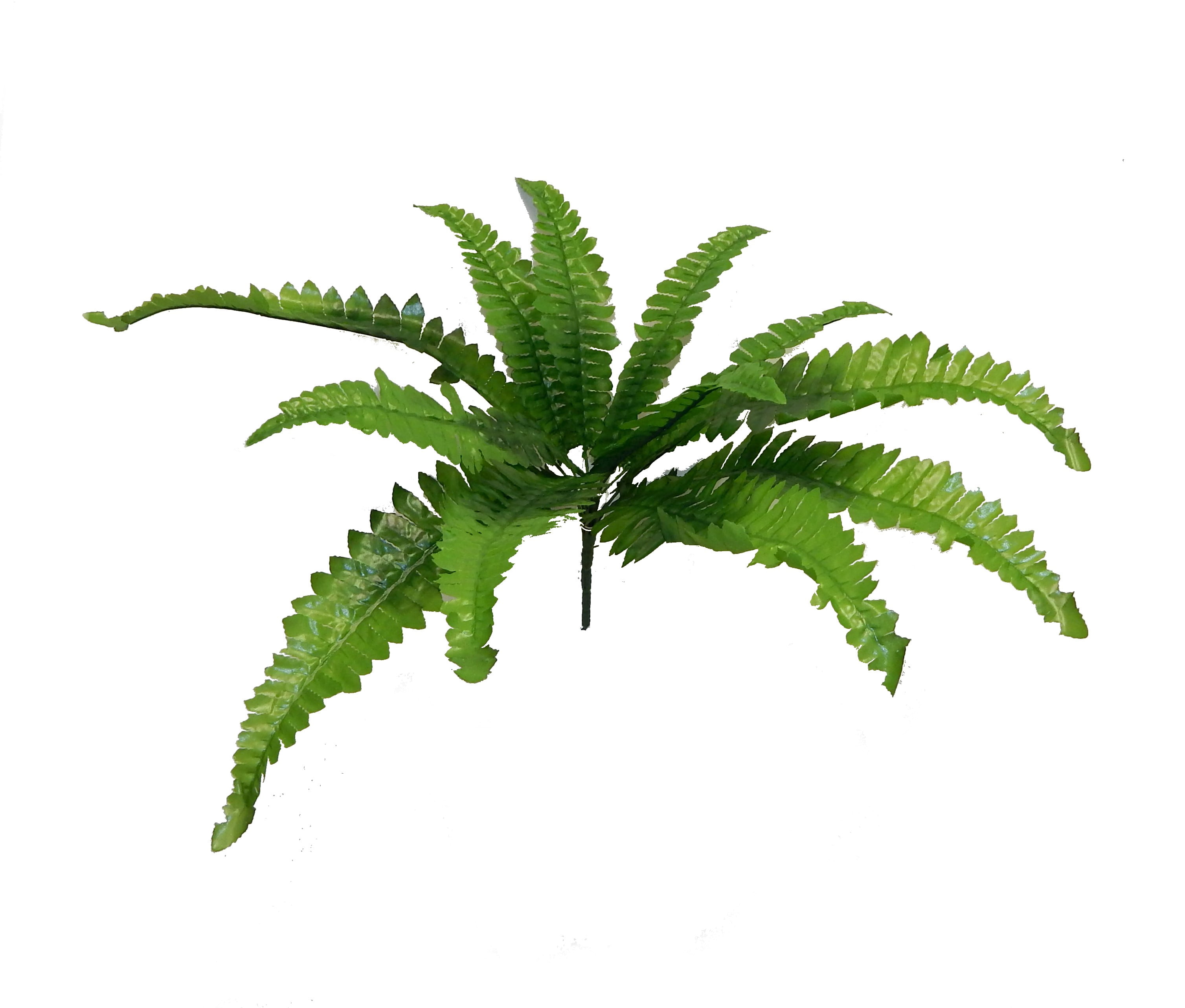 Boston Fern 19in Artificial Polysilk Faux Fake Greenery Grass Bush for