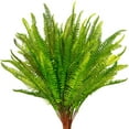 thumbnail image 1 of Boston Ferns Artificial Plants Green Faux Bush Plastic Greenery Bulk 4pcs, 1 of 7