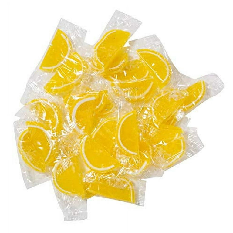 Boston Fruit Slice Individually Wrapped Gourmet Gummy Candy 1lb Box (Lemon)