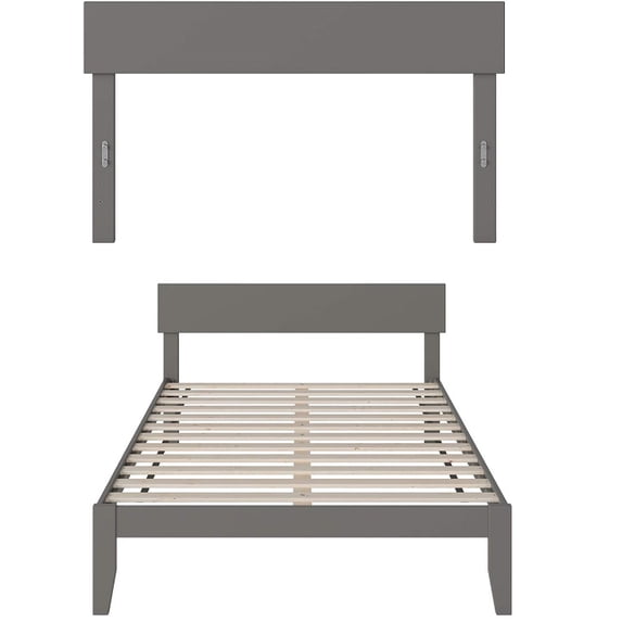 Boston Full Bed, Headboard, Grey