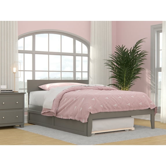 Boston Full Bed with Twin Trundle in Grey