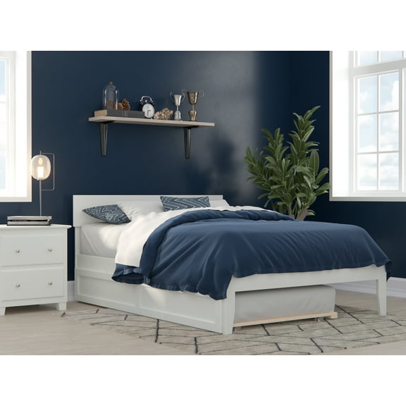 Boston Full Bed with Twin Trundle in White