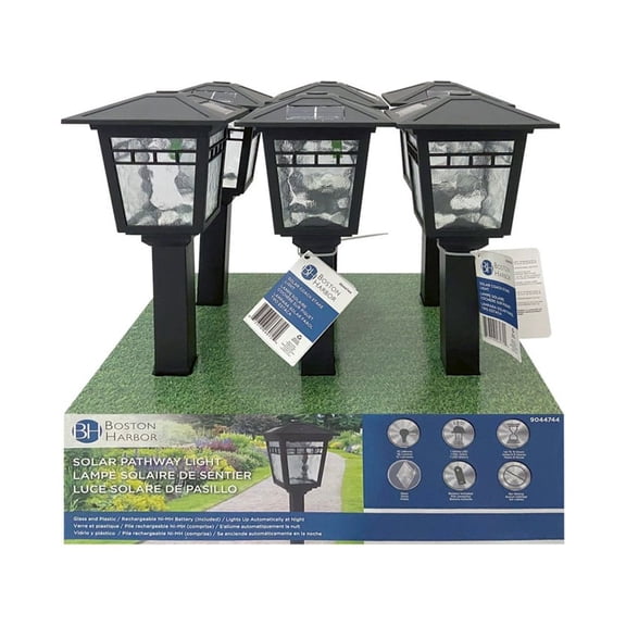 Boston Harbor 26072 Solar Coach Stake Light, Black
