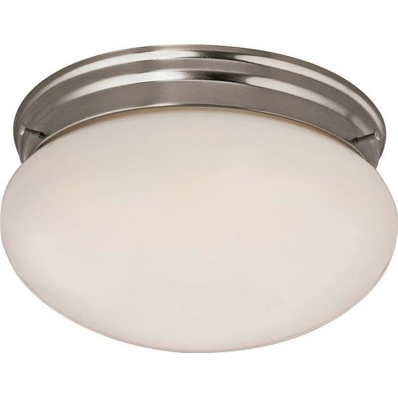 Boston Harbor Dimmable Round Ceiling Light Fixture, (2) 60/13 W Medium A19/Cfl Lamp, Brushed Nickel